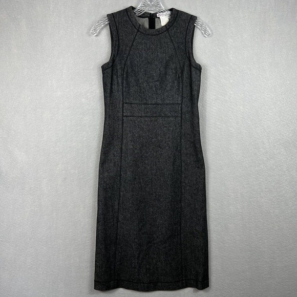 Kors Michael Kors Dress Size 2 Black Midi Sleeveless Sheath Made in Italy - Picture 1 of 12